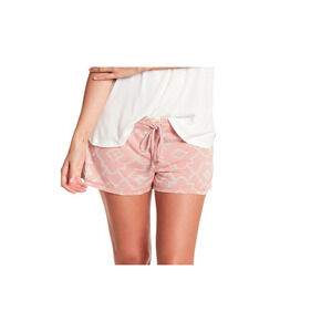 New PJ SALVAGE Burnout Dusty Rose Printed Drawstring Shorts M